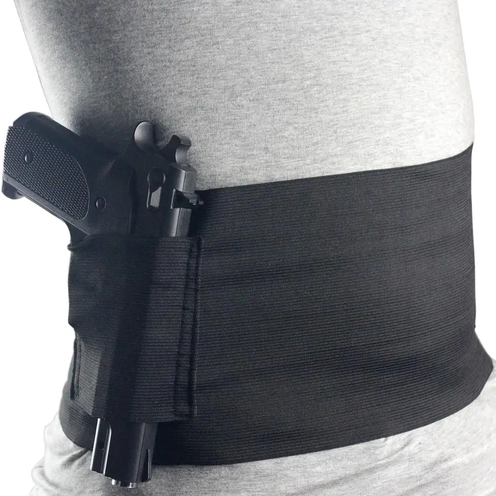 

Tactical Belly Gun Holster Belt Concealed Carry Waist Band Pistol Holder Magazine Bag Invisible Waistband Holster