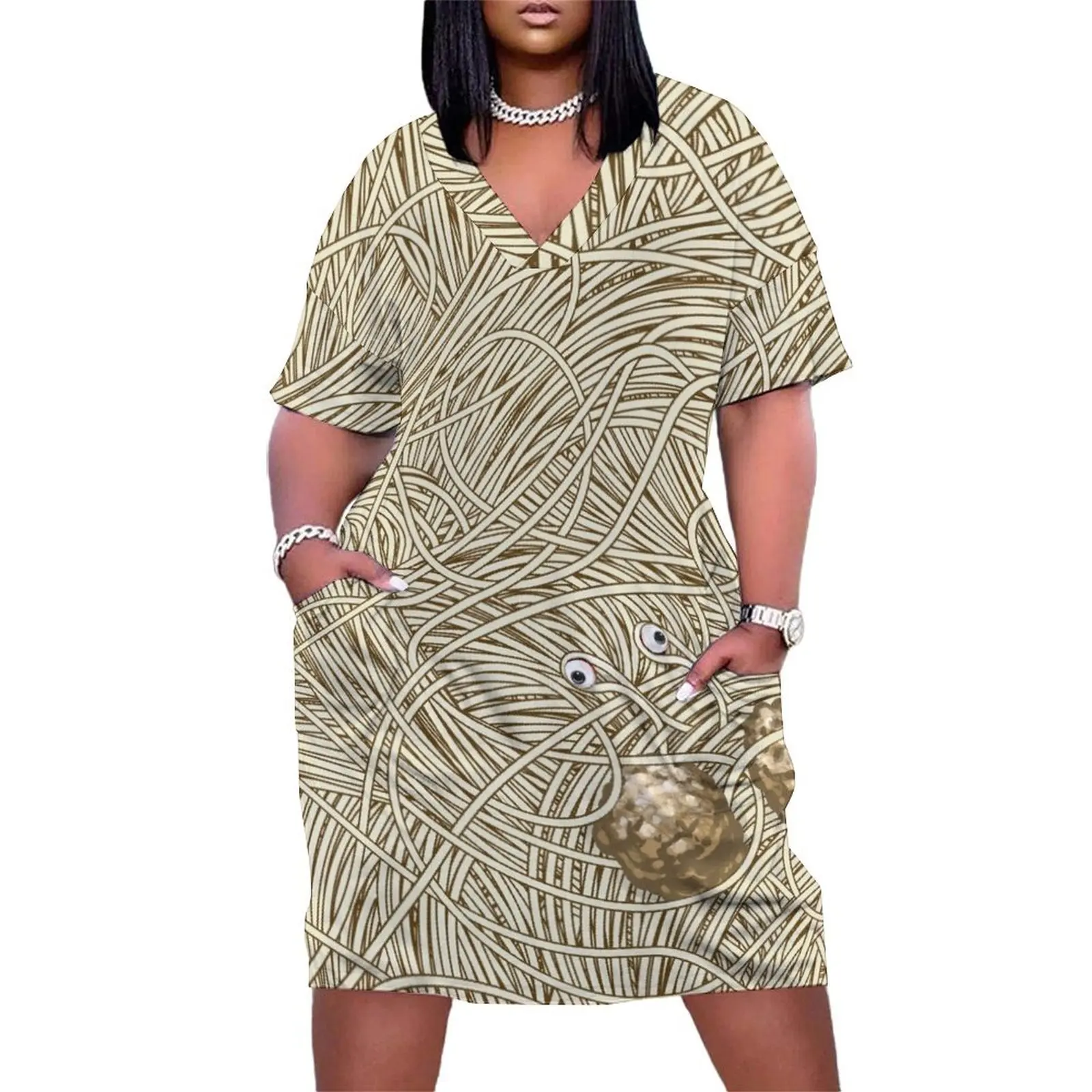 

Flying Spaghetti Monster Loose Pocket Dress prom dress 2025 Dress vintage Woman clothes