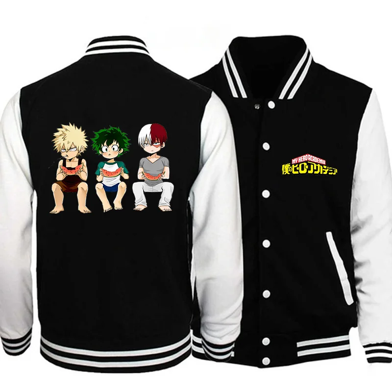 New Hot Anime Harajuku Sweatshirt Jacket for Men and Women Outdoor Street Button Baseball Jacket Jacket Tops Anime Jacket