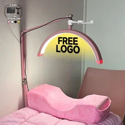 2025 Custom LOGO NEW Half-Moon Ring Light Moon Lamp Makeup Skincare Beauty Tattoo Lash Light Nail Table Facial Bed Clip-on Lamp
