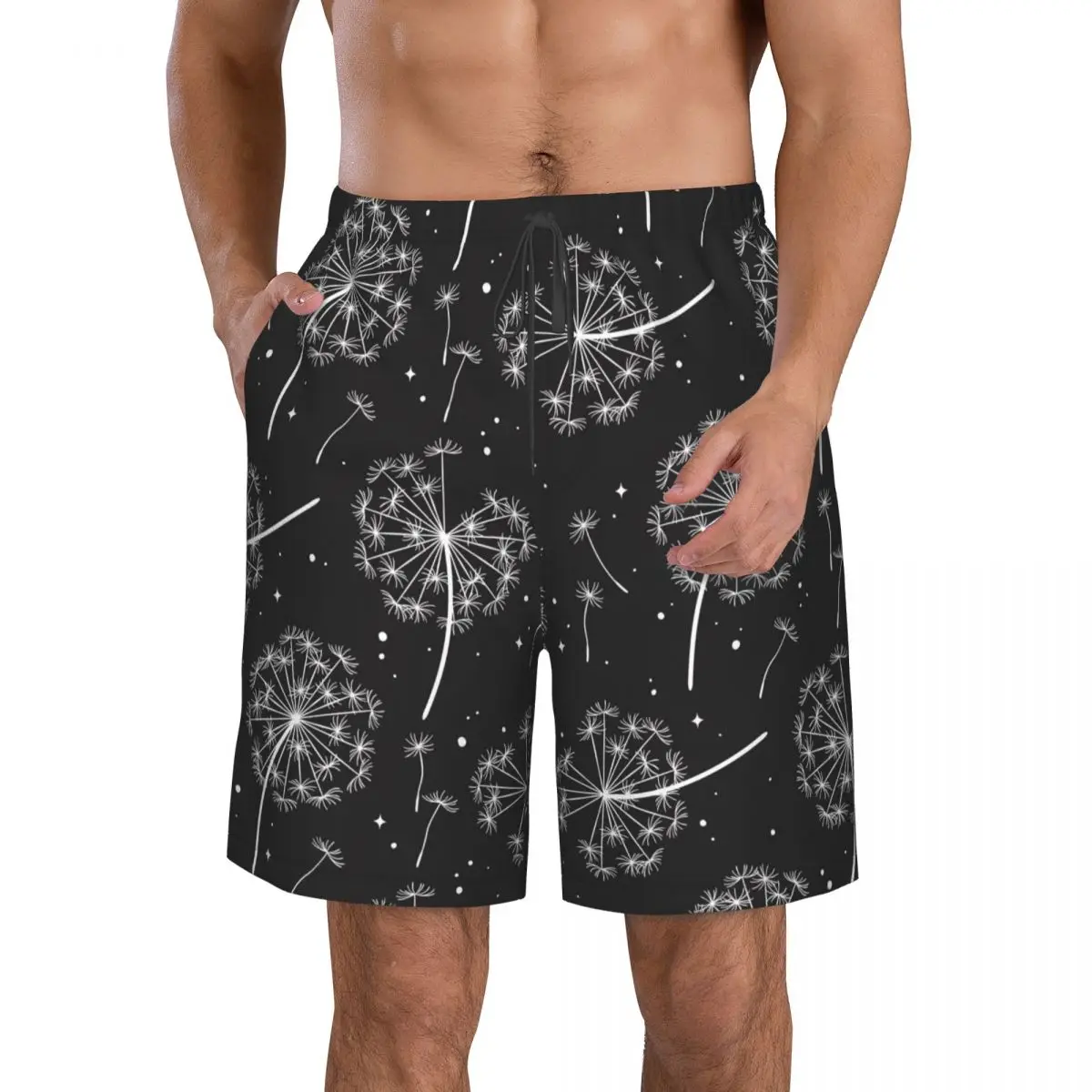 Summer beach swimsuit men's quick-drying swimwear Dandelions men breathable swimwear beach shorts sexy male swimsuit