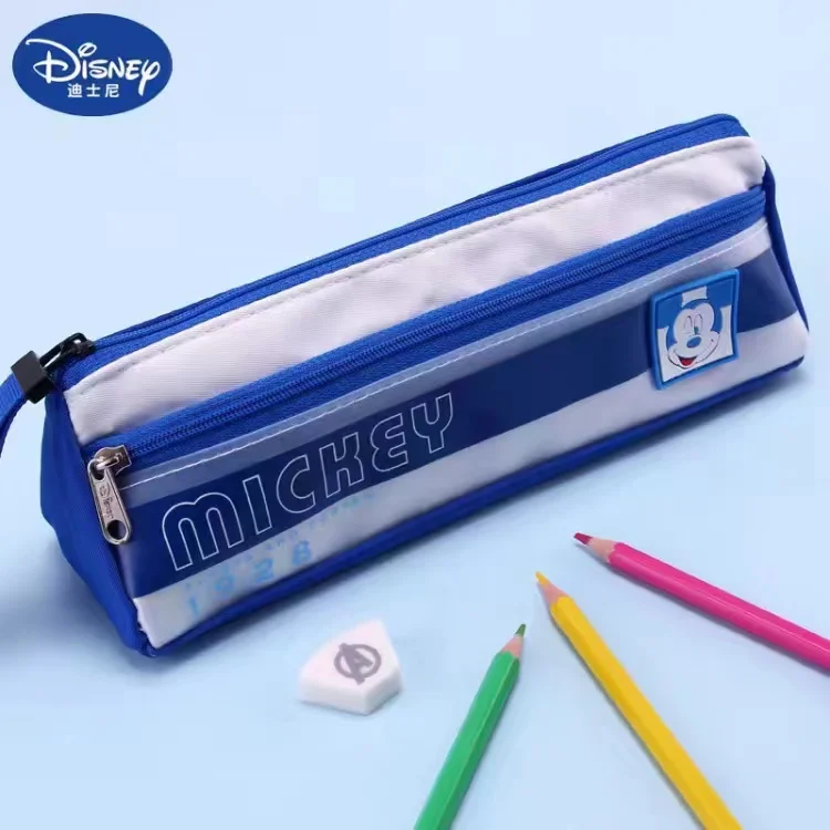 Disney's New Mickey Pen Bag Cartoon High Appearance Storage Box Double Layer Large Capacity Storage Box Gift