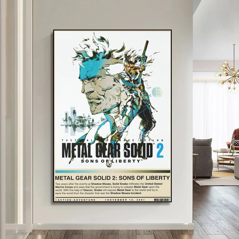 Metal Gear Solid MGS DIY Sticky Poster Vintage Room Bar Cafe Decor Home Decor