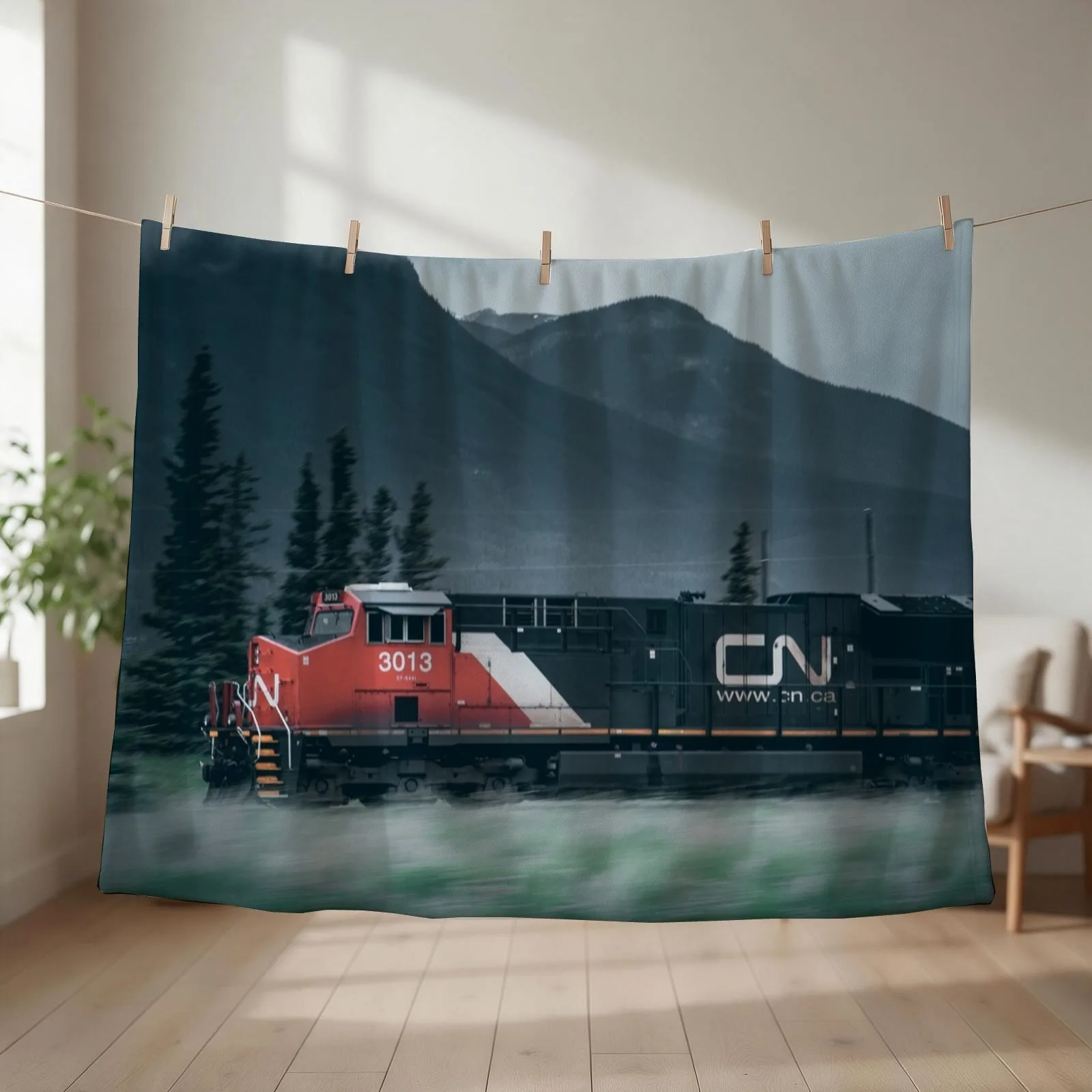 Catching the Train Throw Blanket Soft Big Warm Designers Kid'S Blankets