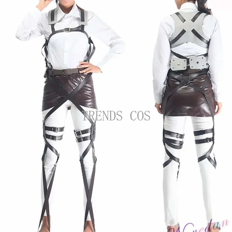 Male/Female Mikasa Cosplay Costume Eren Jaeger Outfits Levi Ackerman Hange Cosplay Costume Full Set Shirt Pant Cape Scarf