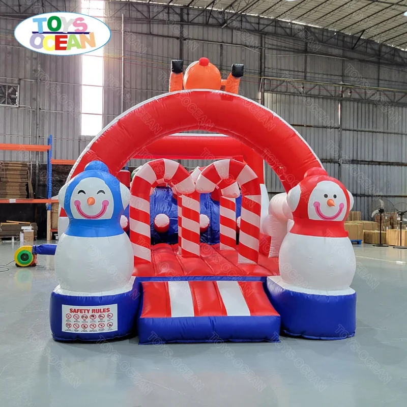 Customized Christmas Commercial Grade Inflatable Obstacle Course Kids Playground