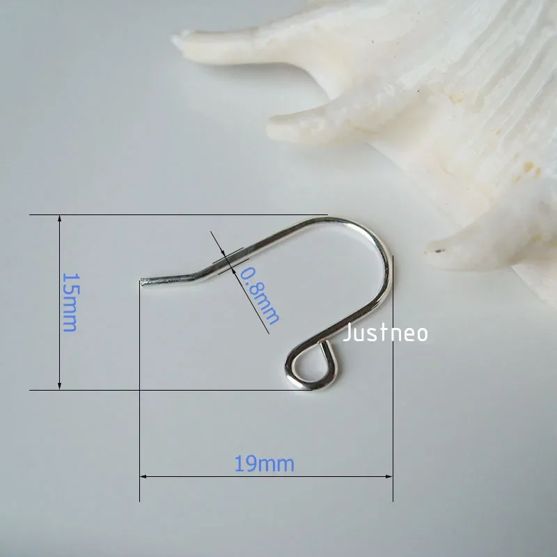 ear hook,15*19*0.8mm solid 925 sterling silver earring wire hooks, sterling silver earring findings accessories,wholesale ,1pair