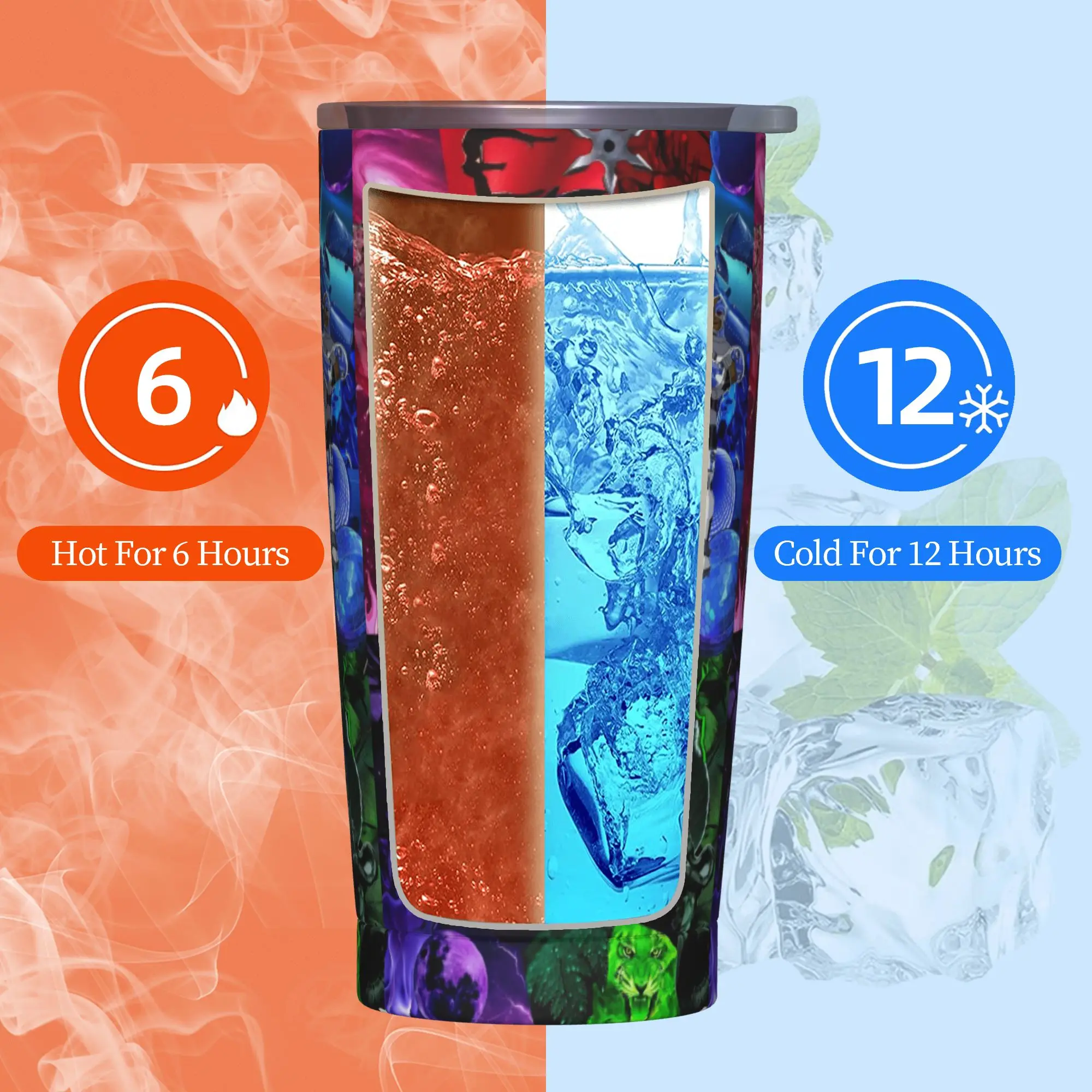 Teen Go Cartoon Insulated Tumbler with Lid Anime Vacuum Coffee Mugs Double Wall Hot Cold Drink Cup, 20oz view 4