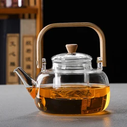 Glass Teapot Tea Kettle Kung Fu Tea with Removable Strainer for Hotel Tea House