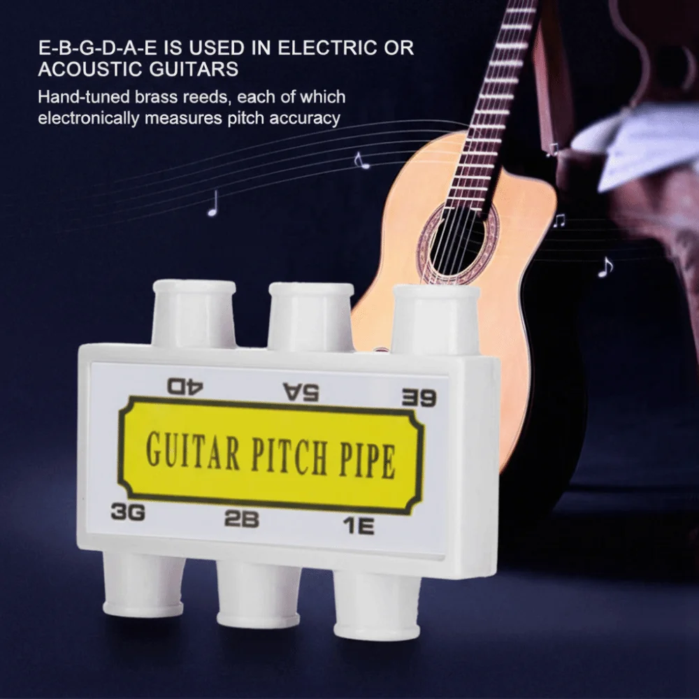 ​E B G D A E Tones​ Tuner Pitch Pipe Plastic Shell​ ​With Carrying Case​ Pitch Pipe Six hole ​Guitar Tuner Pipe​