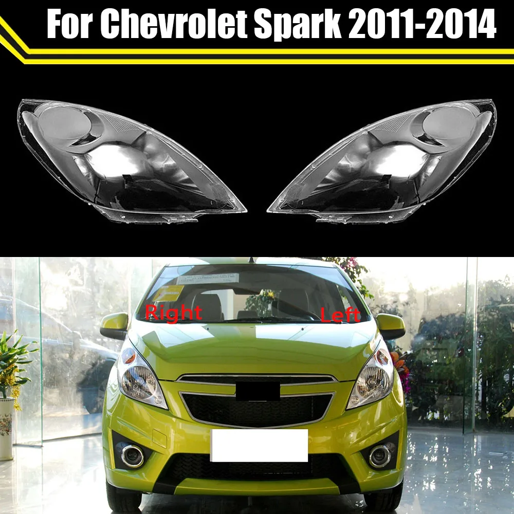 

Чехол для автомобильной фары для Chevrolet Spark 2011-2014, прозрачный корпус объектива, крышка передней фары автомобиля, прозрачный абажур, колпачки