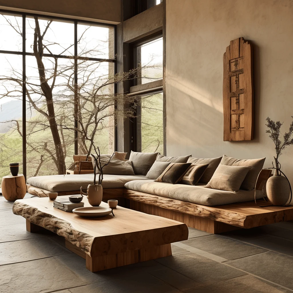 Wabi-sabi style solid wood sofa old wood furniture living room sofa atmosphere log custom L-shaped princess sofa