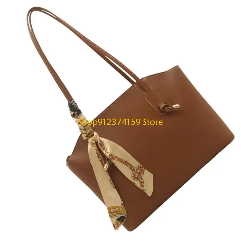 

G5AE Women Armpit Bag Simple Handbag All-matching Underarm Bag Casual Commuting Bag Large Capacity Shoulder Bag with Scarf