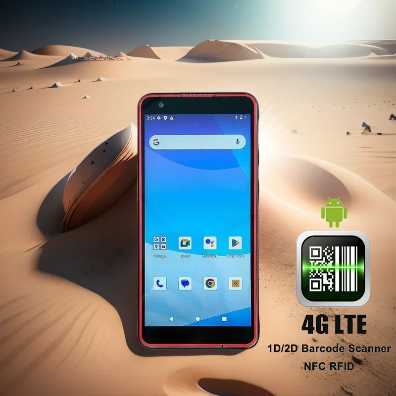 Rugged PDA with 2D Barcode Scanner 6 Inch Display Android 13 4G RAM 64G ROM IP68 Waterproof Handheld Terminal with NFC 4G WIFI B