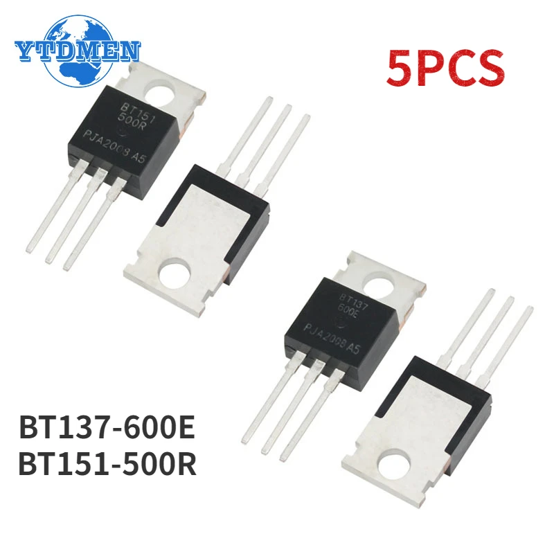 5 sztuk tyrystorów TRIAC BT137-600E BT151-500R TO-220 BT137 BT151 zestaw tranzystorów