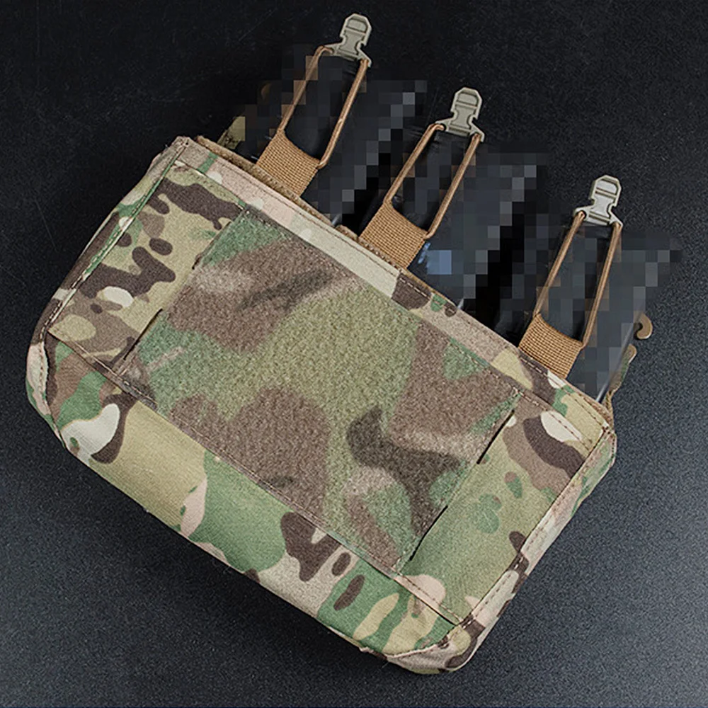 Triple 762 kantong majalah DOPE tas depan kanguru Pak sisipan kabel kejut elastis retensi akses cepat tab tarik Airsoft Ferro