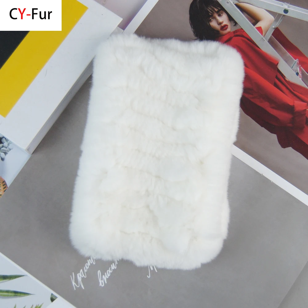 

Rex Rabbit Fur Ring Scarves Warm Soft Women Genuine Rex Rabbit Fur Headbands Scarf Handmade Knitted Real Rex Rabbit Fur Scarfs