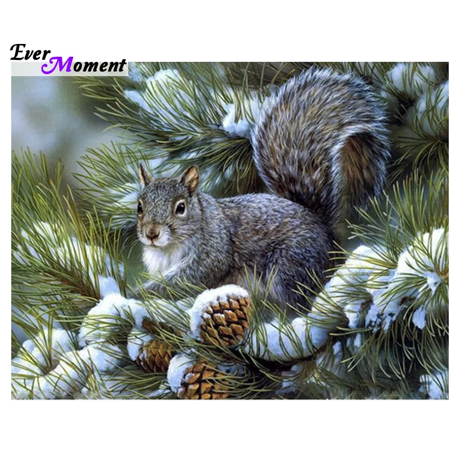 Squirrel diamond painting Ever Moment full diamond embroidery europe wedding decoration square halloween christmas gift ASF373