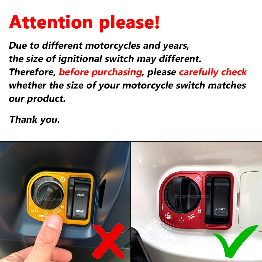 Cubierta de interruptor de encendido de motocicleta, Protector de botón de bloqueo eléctrico para Honda PCX150, PCX125, PCX160, SH125, SH150,