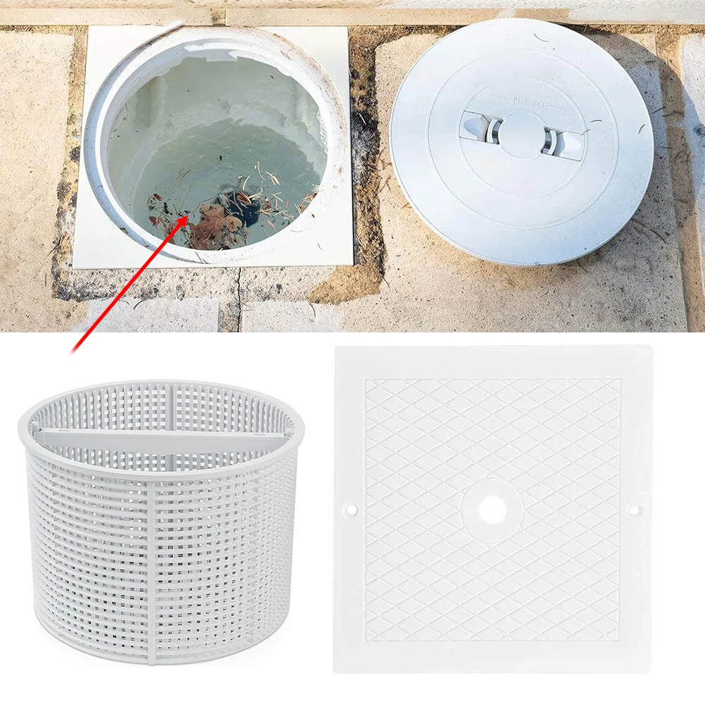 Cesta y cubierta de Skimmer SPX1082CA/SPX1082E con anillos de soporte de cesta, accesorios de piscina al aire libre para deportes acuáticos, 25,5 Cm