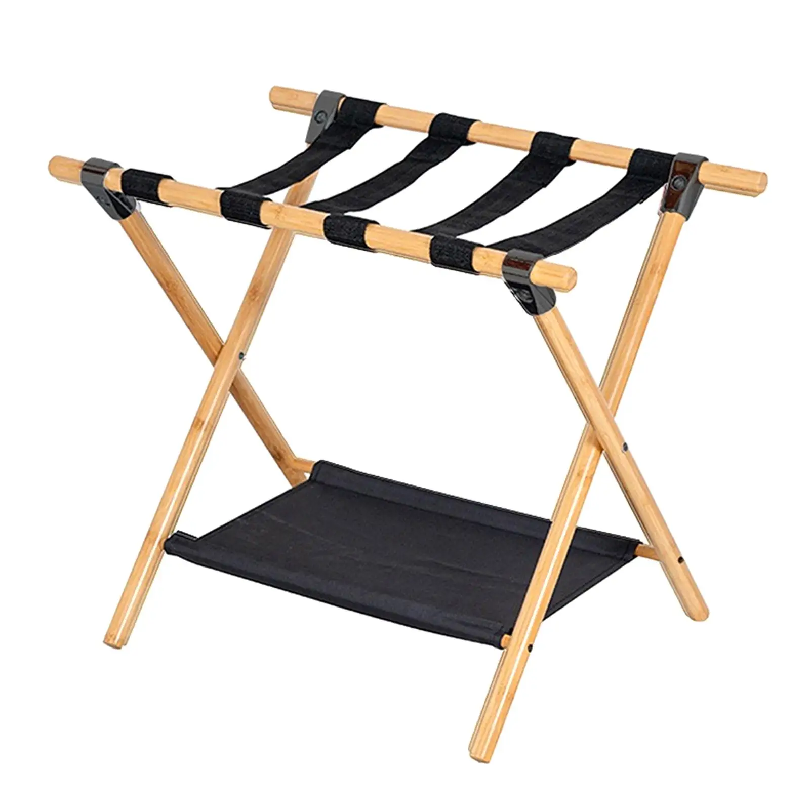 Luggage Rack Suitcase Stand for Home Bedroom Guest Room Multifunctional with Storage Shelf 2 Layers Luggage Stand Organizer