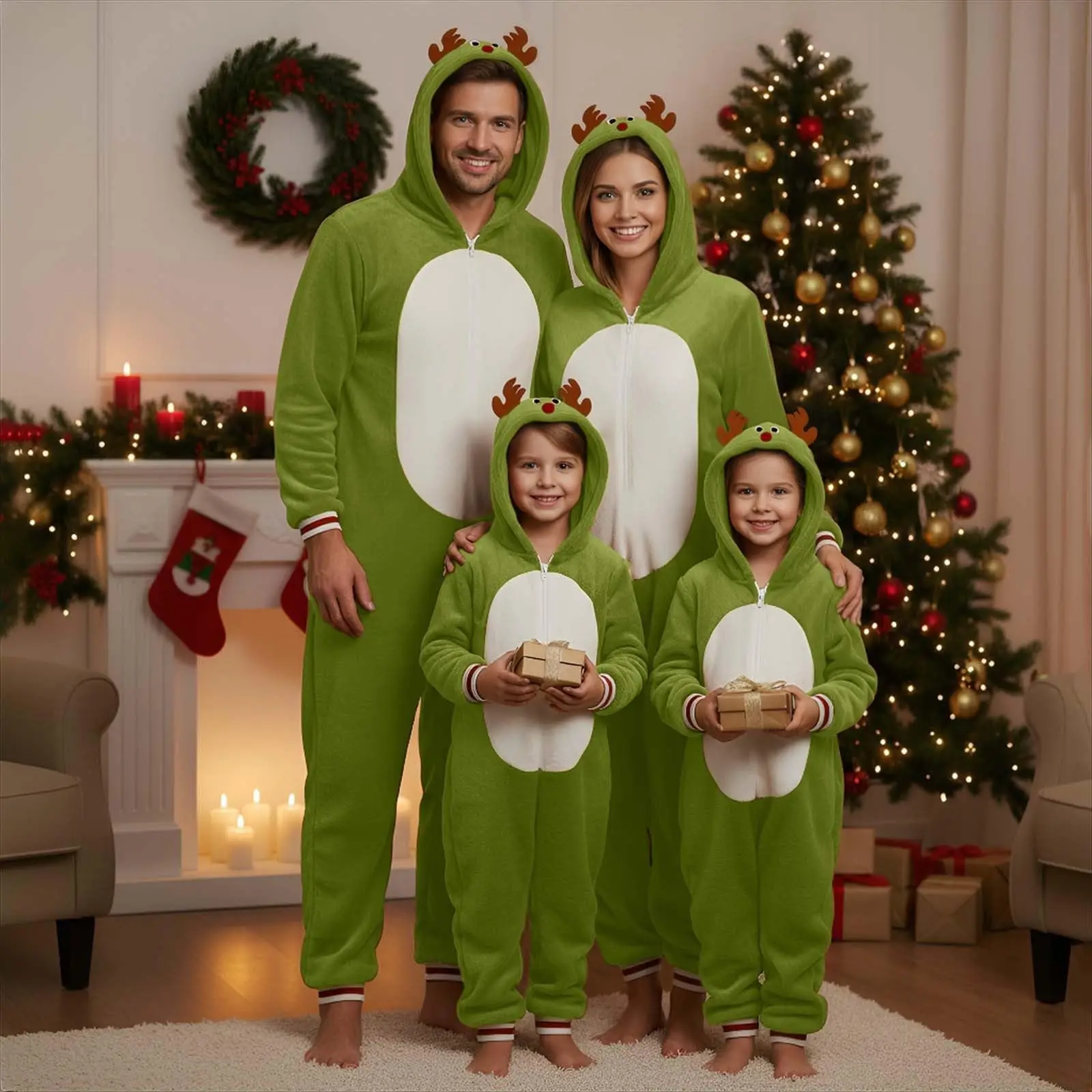 

Fall Winter Christmas Elk One-piece Suit Family Funny Party One-piece Pajamas Onesie Sleepwear Winter Pajamas Suit 2025 ﻿