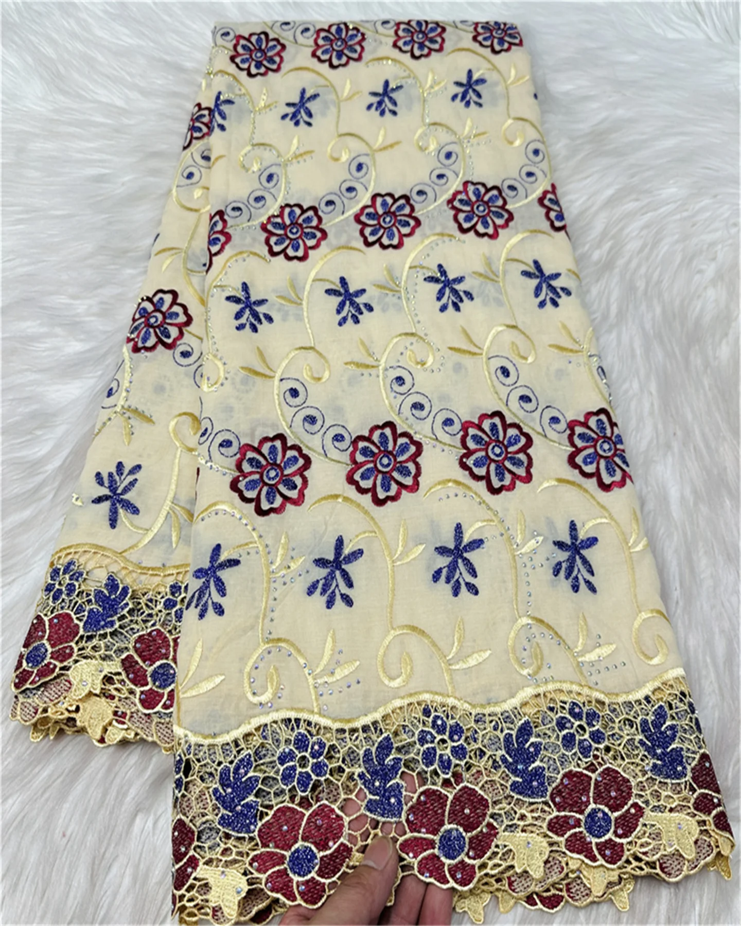 African Soft Cotton Voile Wedding Dress Swiss Lace Applique Flower Nigerian Fashion Latest Swiss Laces Trend from Switzerland