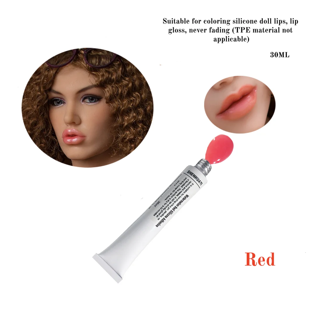 Silicone doll lipstick coloring red silicone, silicone material surface coloring never fades