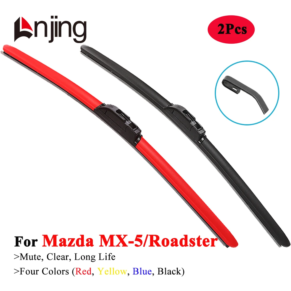 LNJING Colorful Wiper Blade For Mazda Roadster MX-5 Miata RF Targa NA NB NV ND 1987 1998 2005 2014 2016 2018 2020 2022 2023 2024