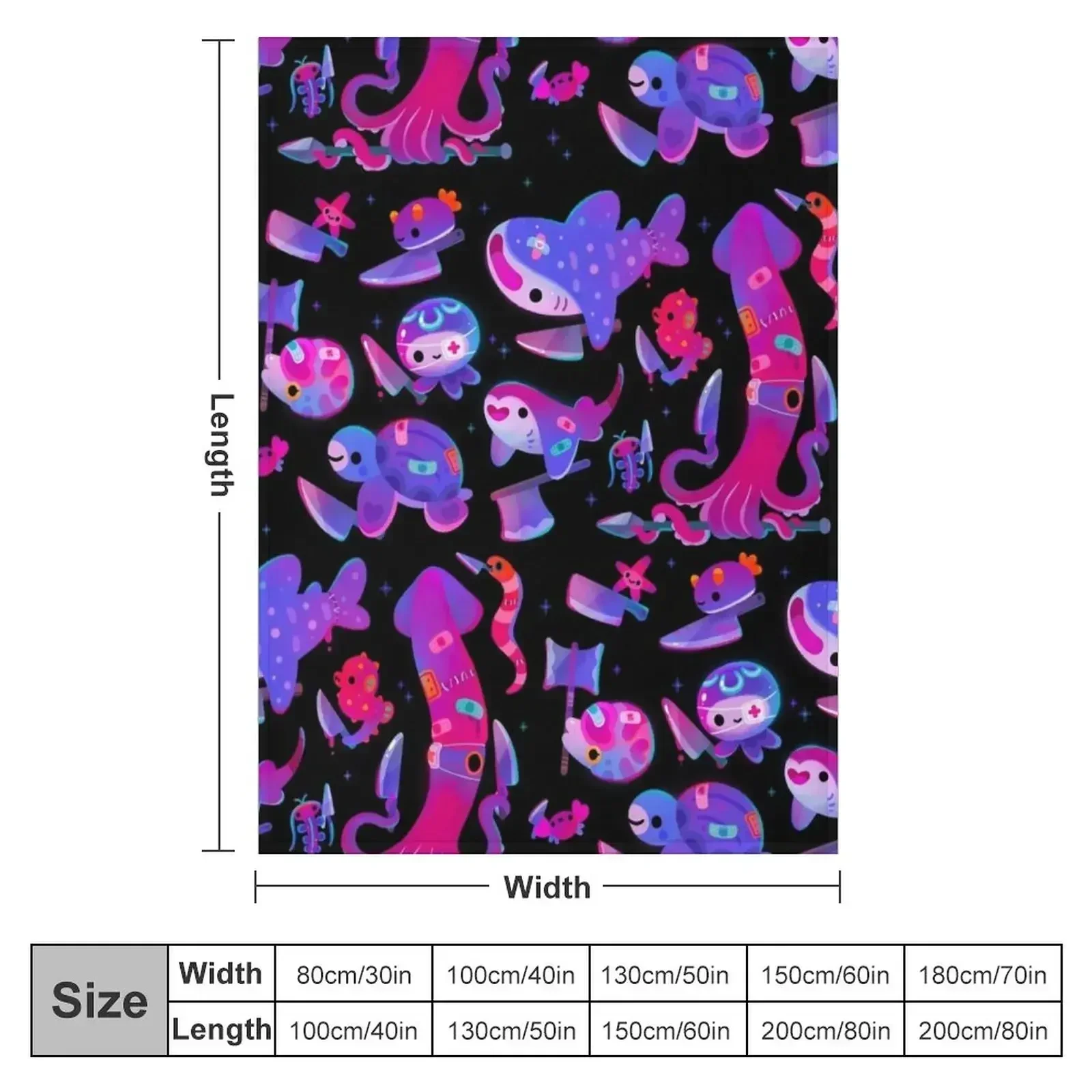 Stabby marine life Throw Blanket Weighted warm for winter Quilt Flannels Extra Large Throw Kid'S Blankets