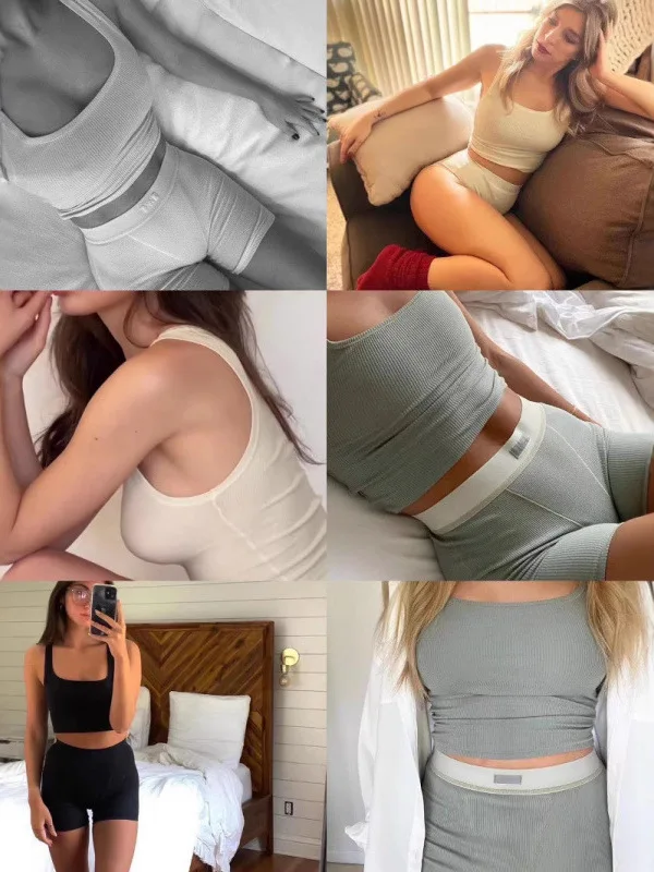 

Kardaian Sle U-Ne Ribbed Tank Top Slim Fit Color Inner Wear Outerwear ort Top Women's Breathable Cotton Vest