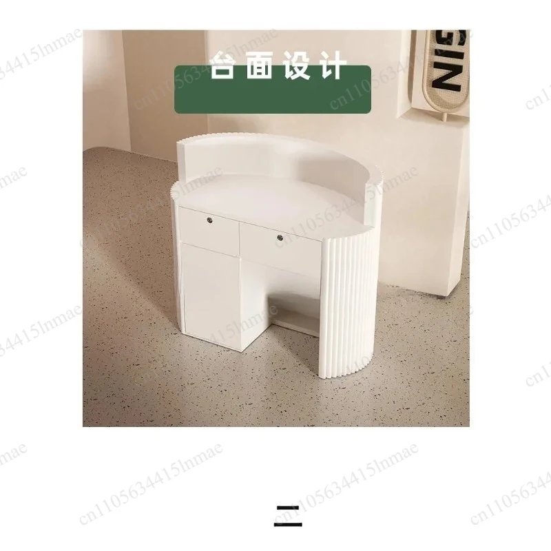 Small Curved Front Counter Clothing Store Beauty Salon Simple Light Luxury Front Desk