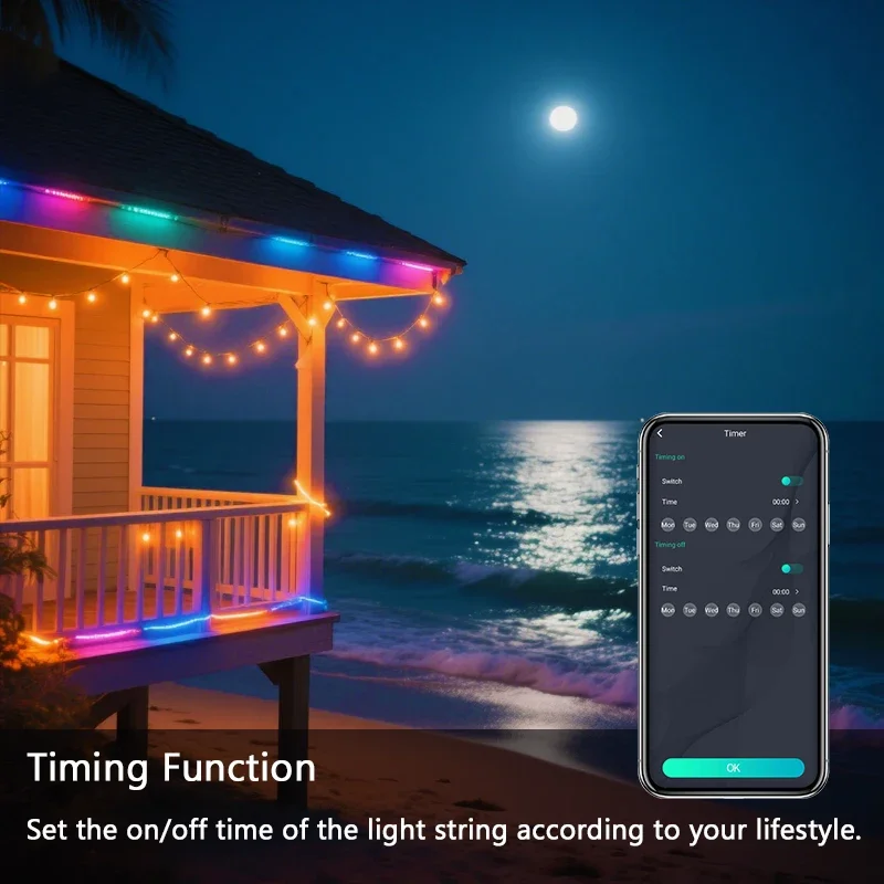 5m/10m USB LED Light String APP Koper Zilver Draad Garland Lights Waterdichte Kerstverlichting Kerst Bruiloft Decoratie