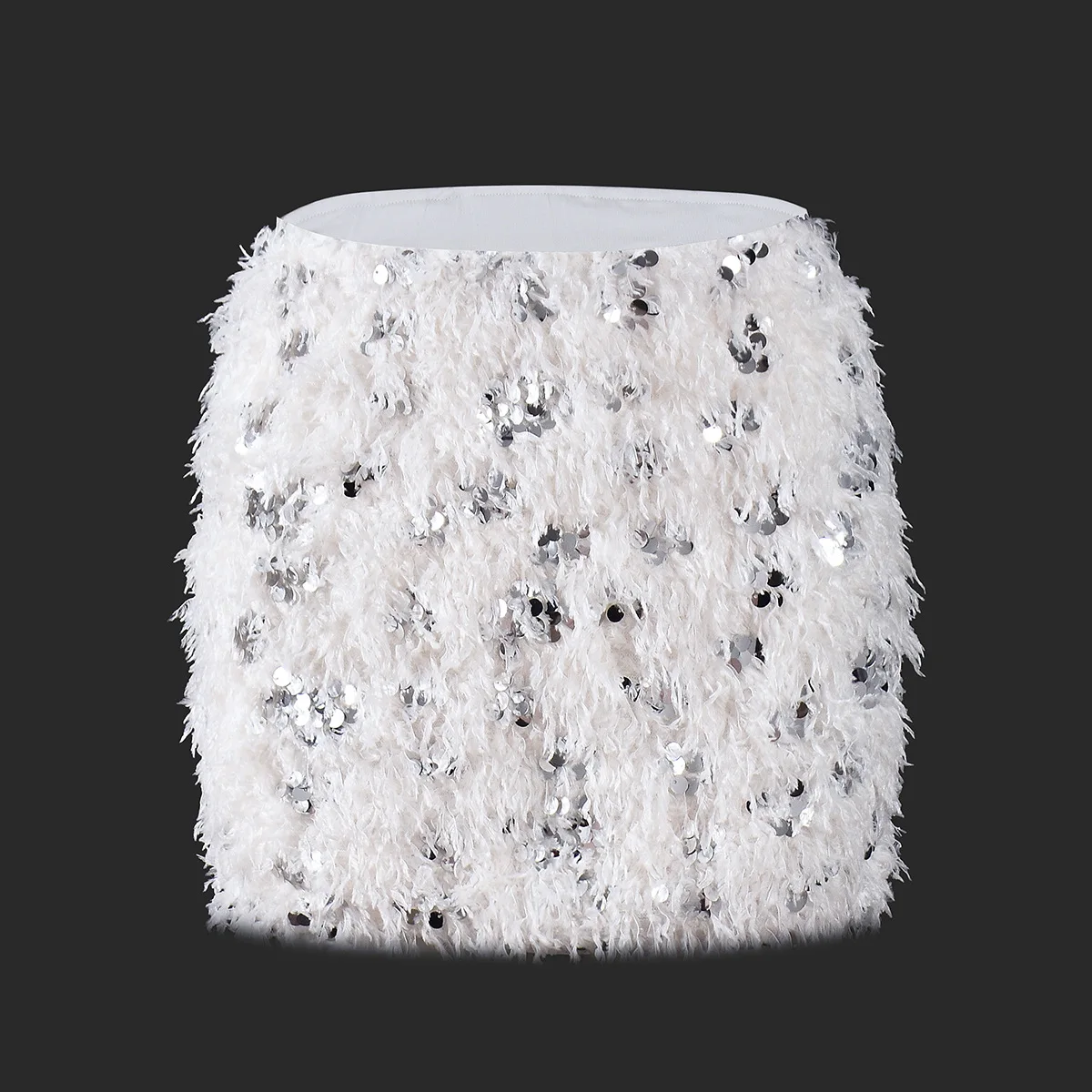 2026 New Women's Plush Mini Skirt Beads Sexy Hot Girl Low-waisted Skirt
