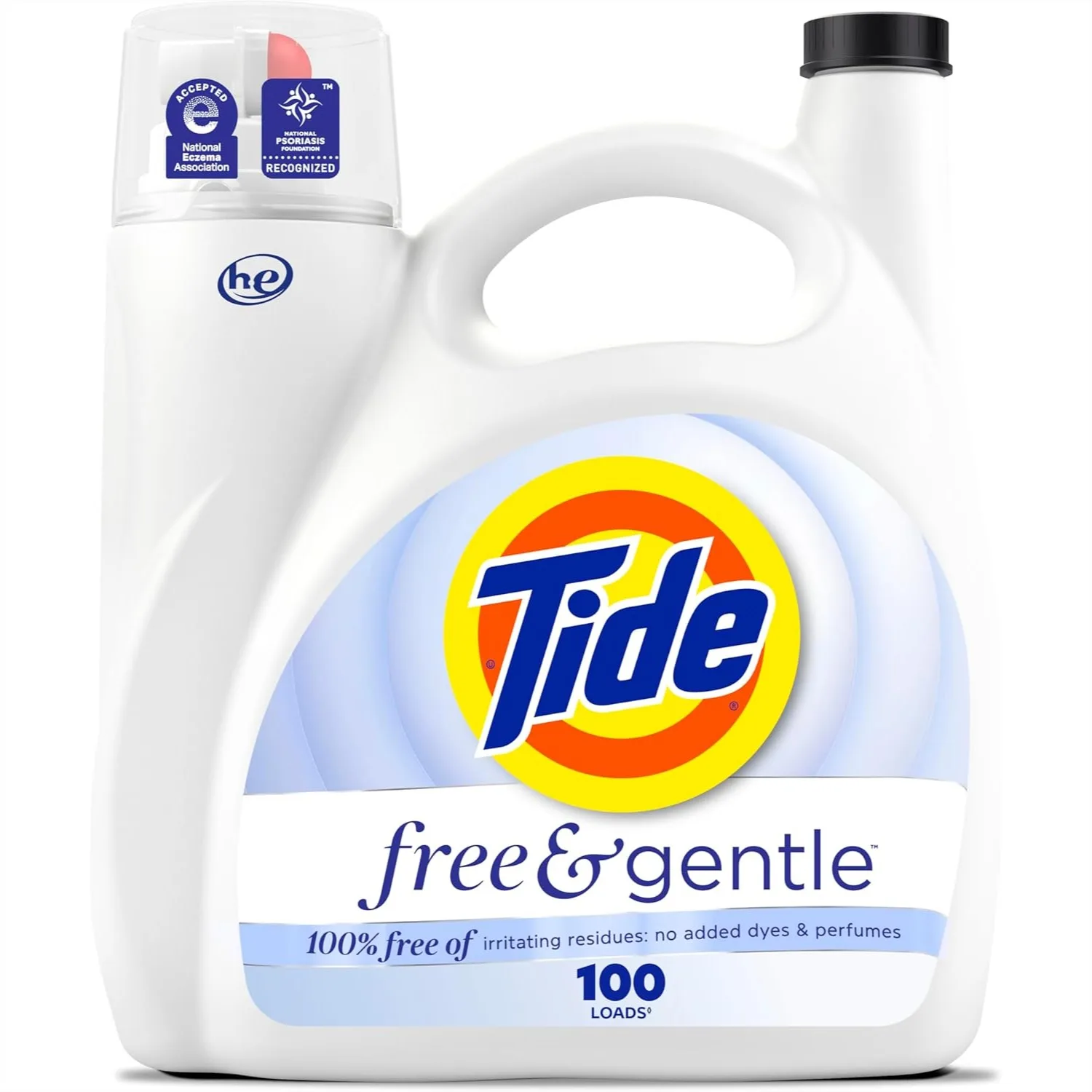 

Liquid Laundry Detergent for Sensitive Skin, 132 fl oz 100 Loads, Free of Dyes and Perfumes