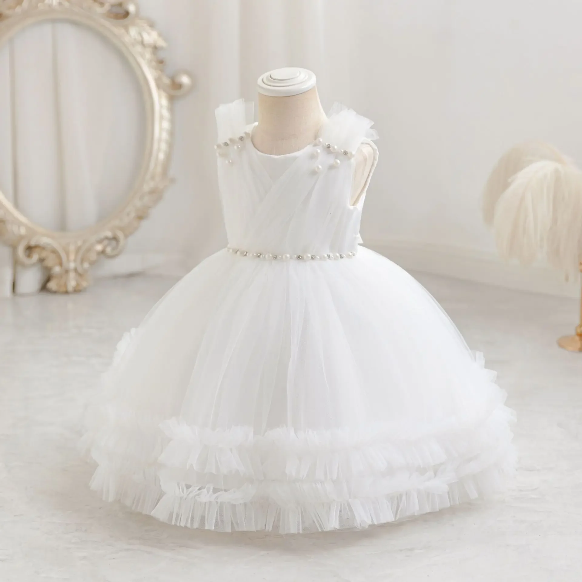 Vestido para bebé de Tule Princesa, 1-5 Anos, Vestidos, Renda, Festa de Aniversário, Verão