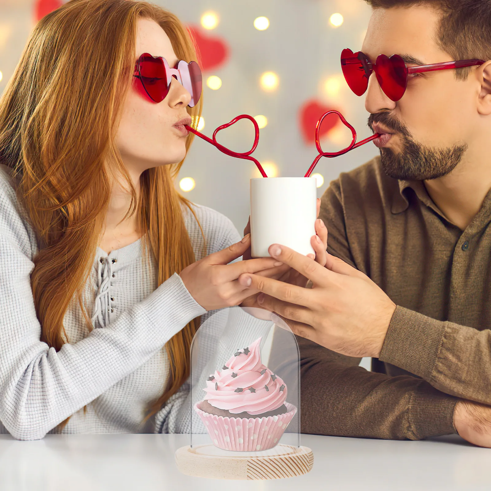 1Pcs Cake Glass Dome Cover U Shape Thick Borosilicate Glass Cake Stand Wood Base Multifunctional Display Cover 9x13cm Random