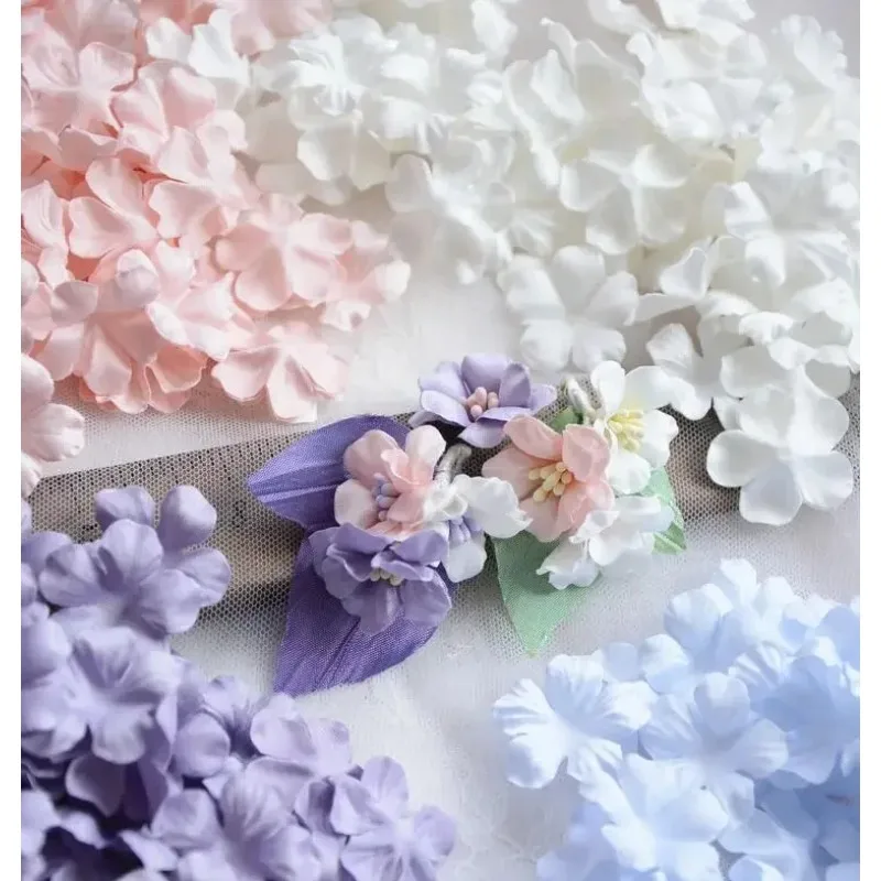 

100PCS 3CM Multicolor Handmade 3D Organza Flower DIY Wedding Dress Veil Mini Flowers Baby Clothes Making Materials Accessories