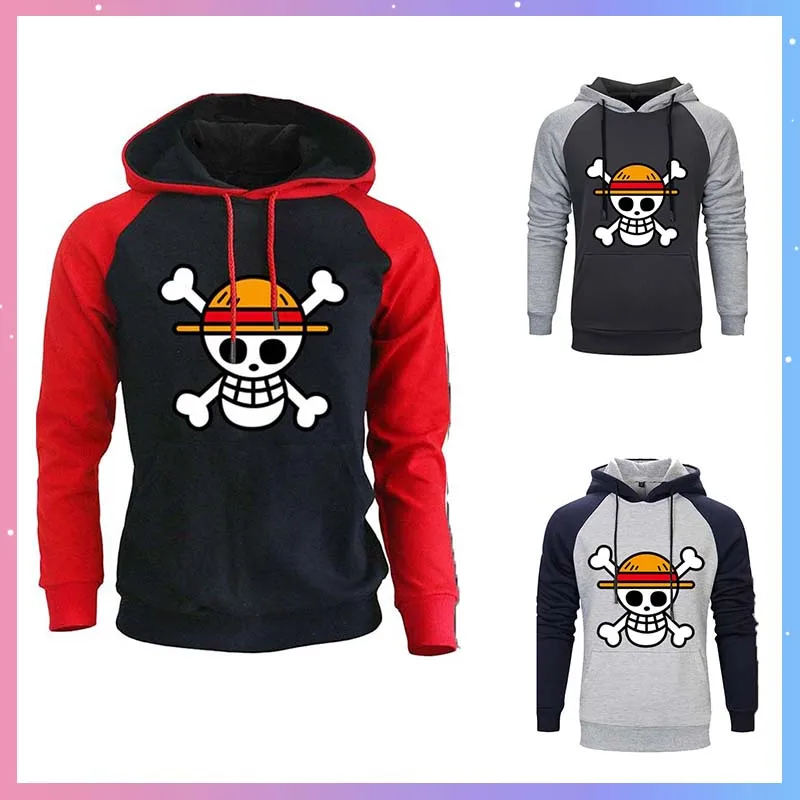 

One Piece Hoodie Anime Skull Printing Hooded Sweatshirt Hip-Hop Casual Fashion Trendy Loose Top Women Men Outdoor Clothes Gift