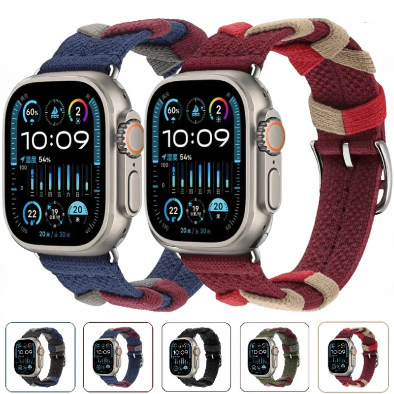 

Bridon Single Tour Strap For Apple Watch Ultra/2 49mm 9 8 7 45mm 41mm Sport Nylon Bracelet Band iWatch 6 5 4 44mm 42mm 40mm 38mm