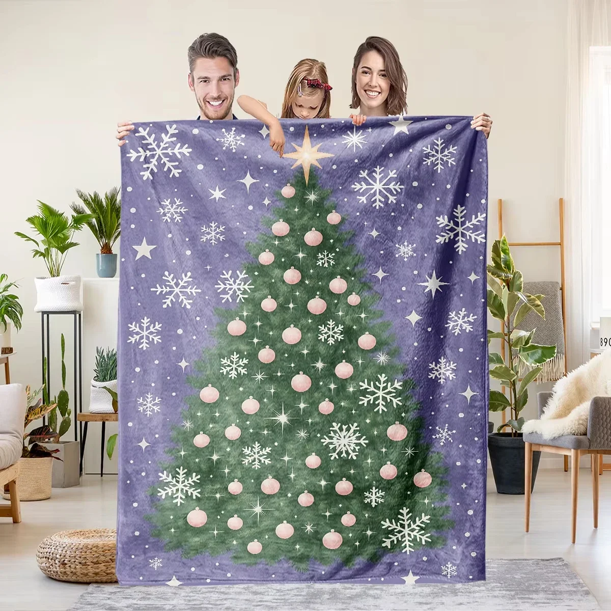 Christmas Gingerbread Man Pink Throw Blanket Christmas Blanket Soft Plush Warm Sofa Throw Blanket Holiday Gifts