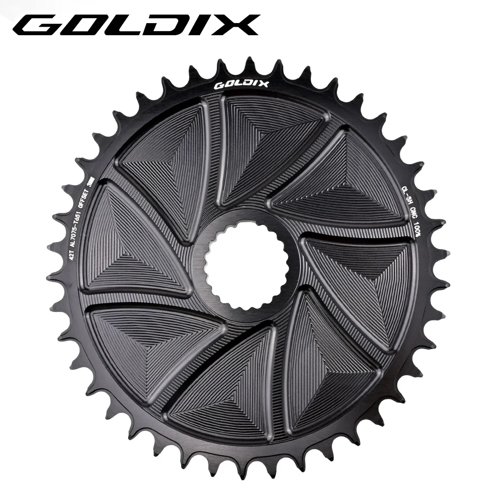 GOLDIX Direkt einbaubares AERO-Kettenblatt mit breiten und schmalen Zähnen, CNC-Hohlfräsbearbeitung, passend für M8100 M9100 M7100 M6100 Kurbelgarnitur