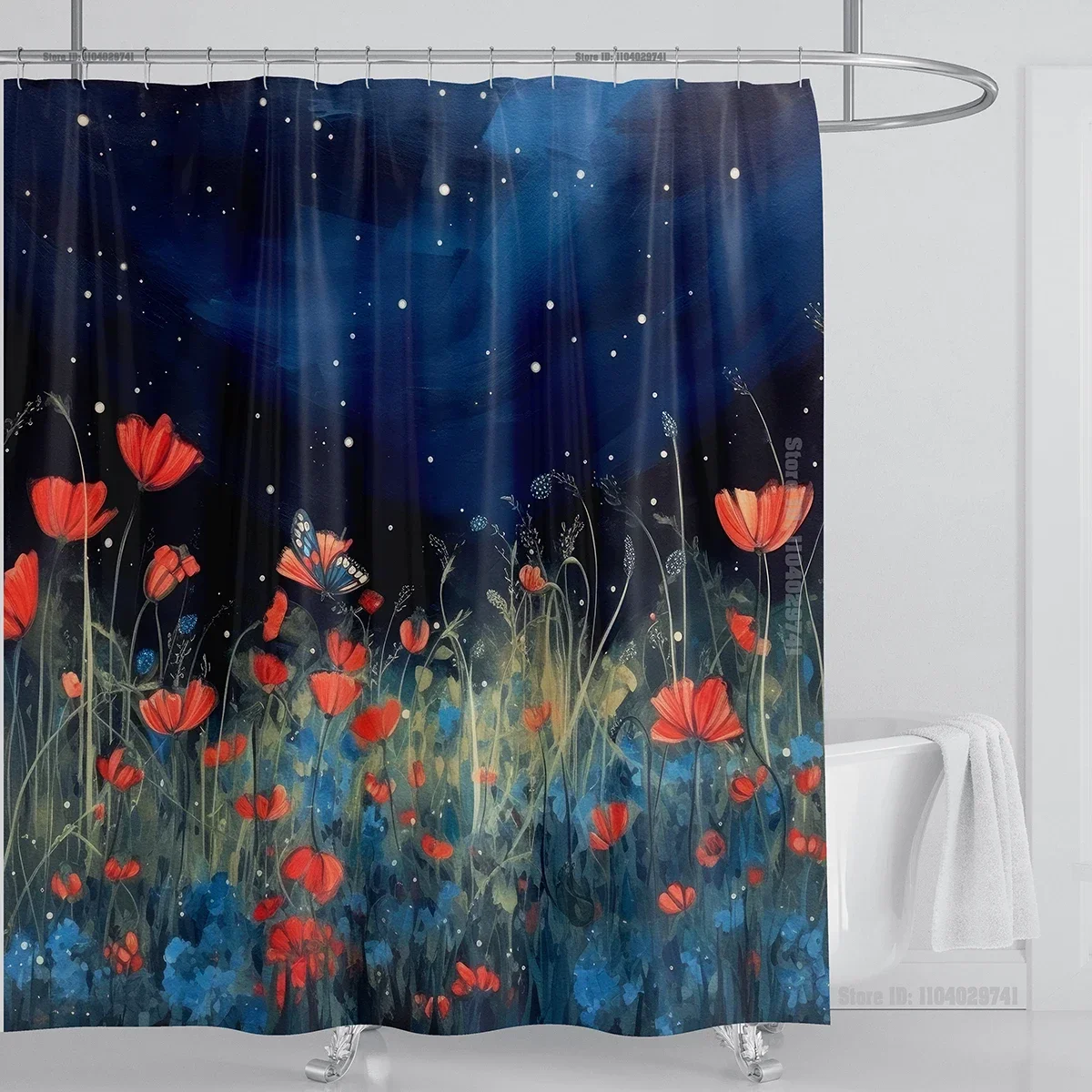

Занавеска для душа с подсолнухом и пейзажем, водонепроницаемая занавеска для душа, полиэфирная ткань, занавеска с 3D принтом, украшение для ванной комнаты с крючками