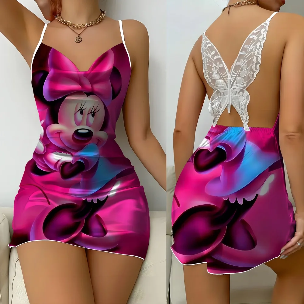 2024 Ruffled Edge Design Sleepwear for Women Sexy Female Nightwear Summer Sleevesless New Women's Pajama with Cartoon Pattern