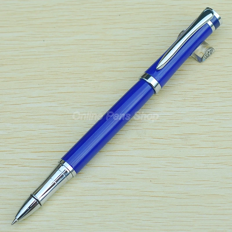 Baoer Blue & Silver Stainless Steel Rollerball Pen Professional Writing Pen BRP005