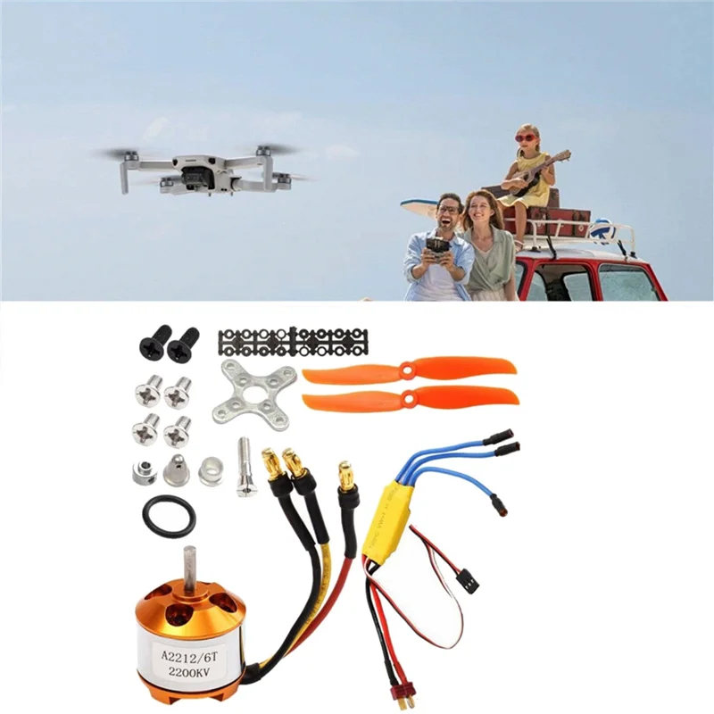 

Двигатель 2212 2200 кВ + 30 А ESC + 6035, пропеллер + защита пропеллера, комплект электродвигателя для деталей двигателя радиоуправляемого самолета