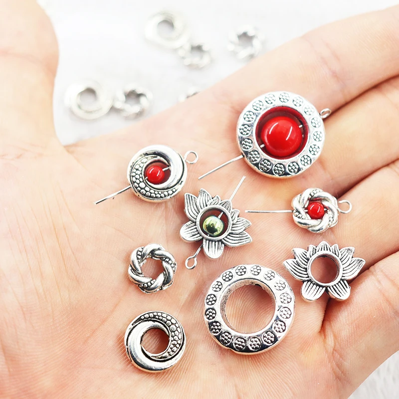 4 5 6 10 mm Koraliki Pierścionek Vintage Retro Koralik Pierścionek Spacer Koraliki Cap DIY Bransoletka Koraliki Do tworzenia biżuterii Akcesoria Znalezienie