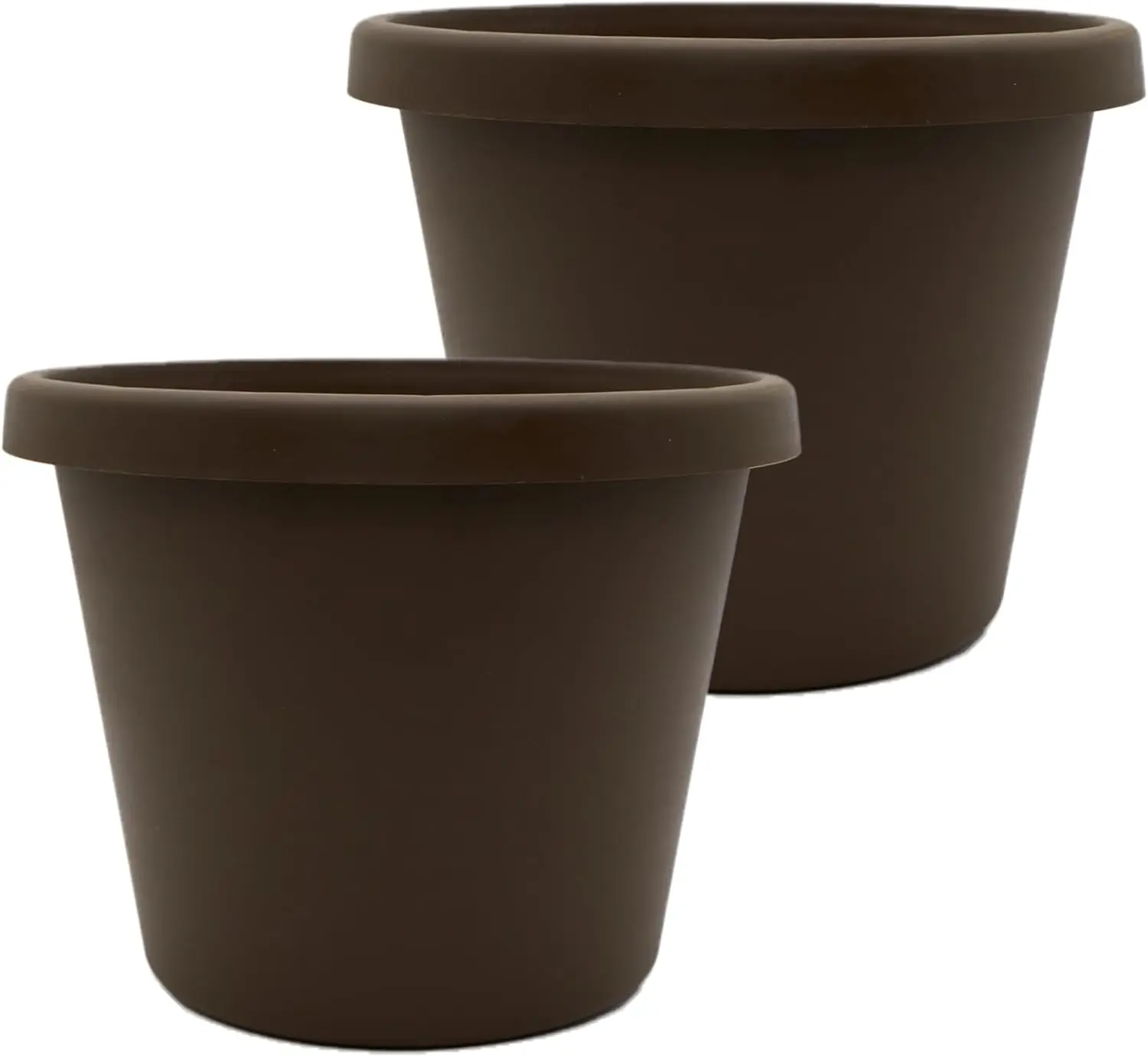 

24 Inch Prima Round Planter Pots with Drainage Holes and Rolled Rim, Lightweight UV-Resistant Plastic Indoor & Outdoor P