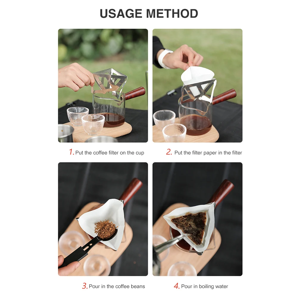 

Stainless Steel Folding Pour Over Coffee Dripper Foldable Coffee Drip Holder Coffee Making Tool Coffee Dripper Stand for Hiking