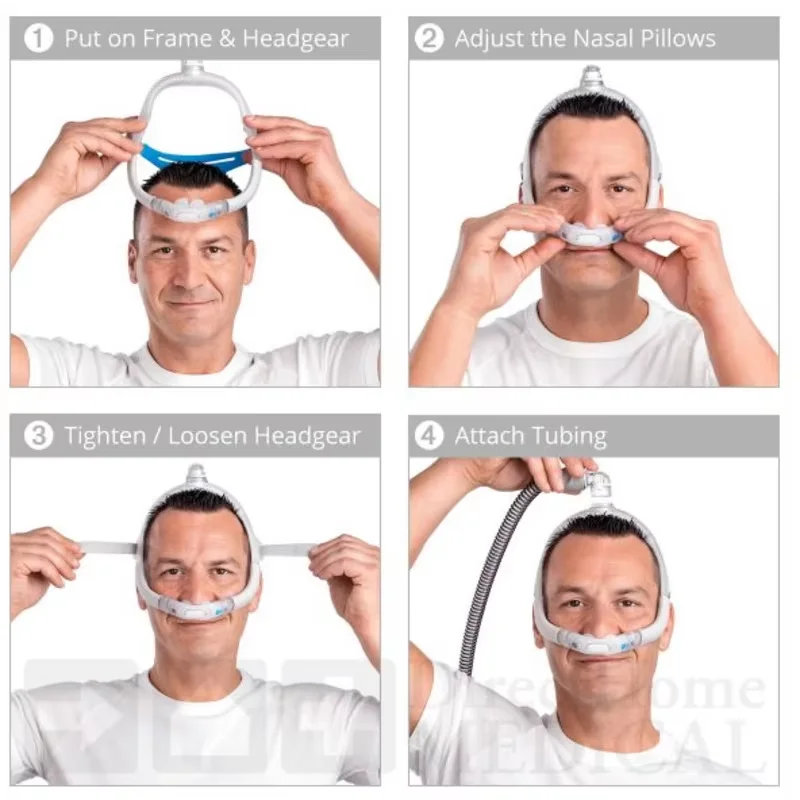 قناع وسائد الأنف Resmed Airfit P30i قناع CPAP يتضمن حزام وإطار وسادة (M/L/S) توقف التنفس أثناء النوم ومضاد للشخير #6